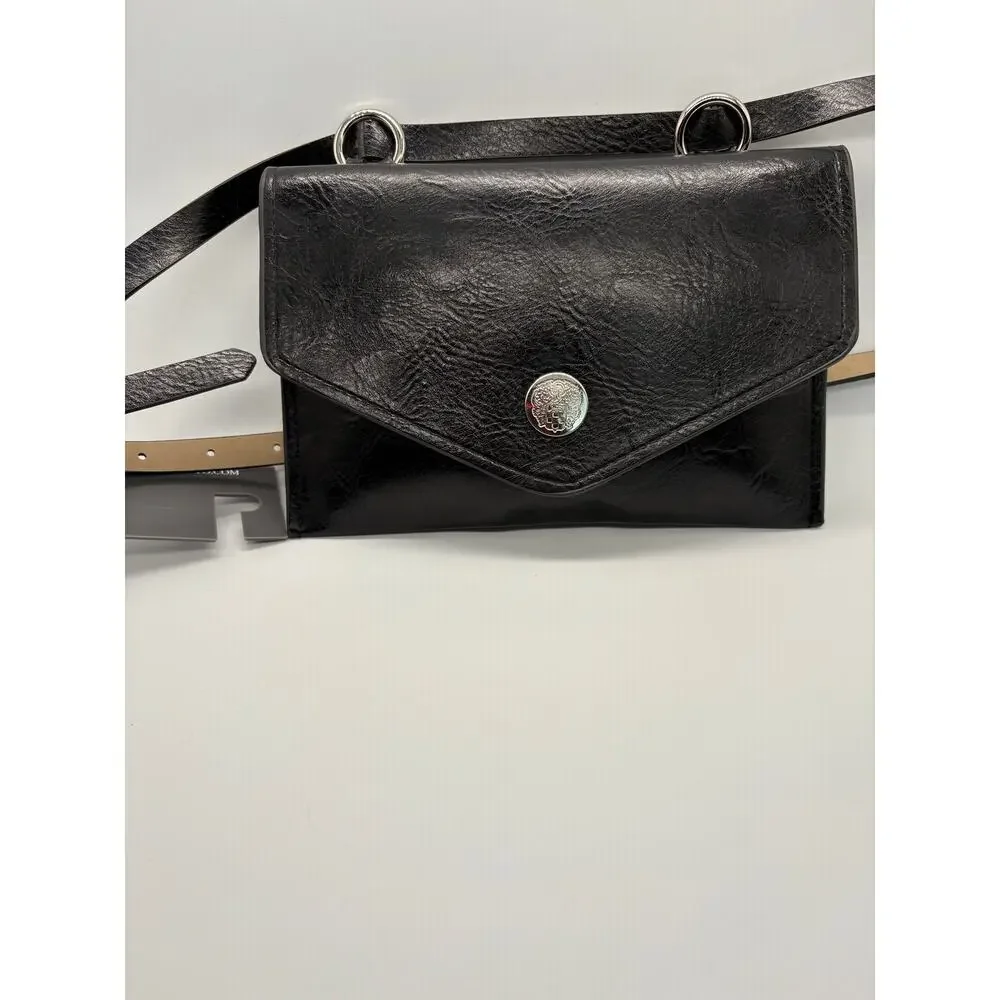 Vince Camuto Black Envelope Belt Bag Leather Waist NWT
